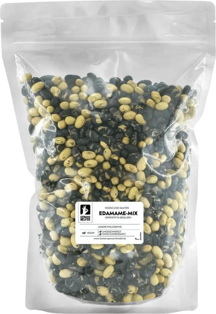 Edamame-Mix, geröstet & gesalzen, schwarze und grüne Sojabohnen, 750g