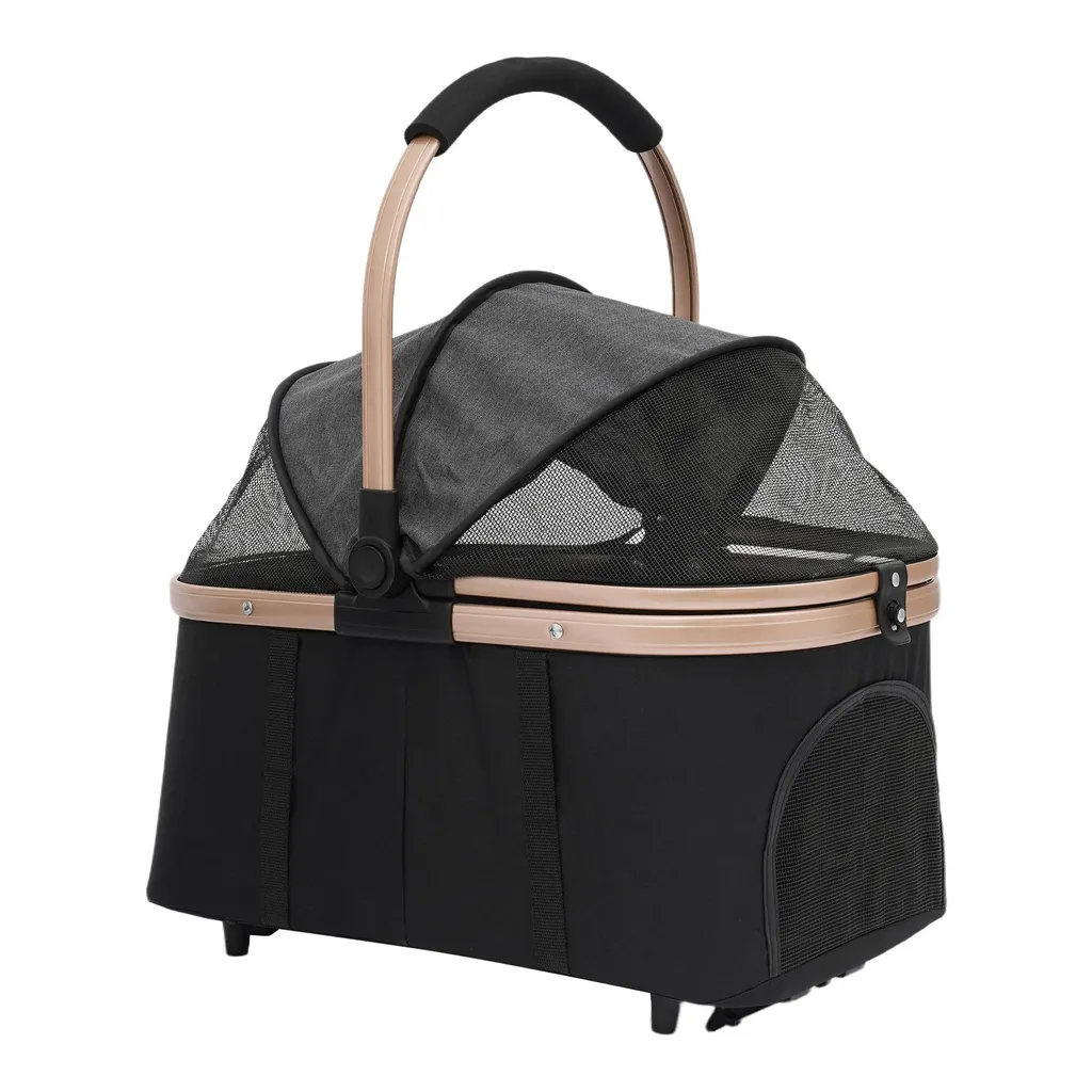 Poussette animaux 4 roues : solution pliable pour transport sans effort