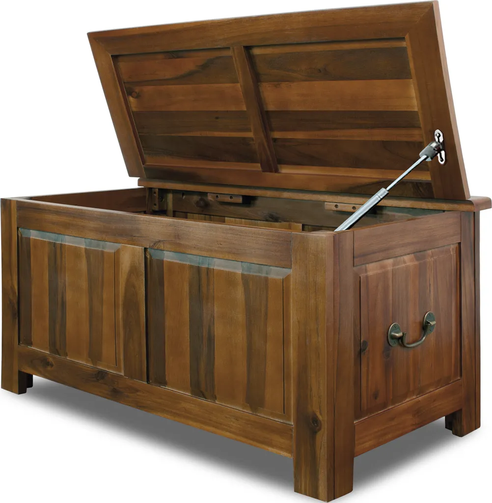 Cassapanca Deuba Legno Massiccio con Pistone a Gas 85x44x48 - Salvaspazio