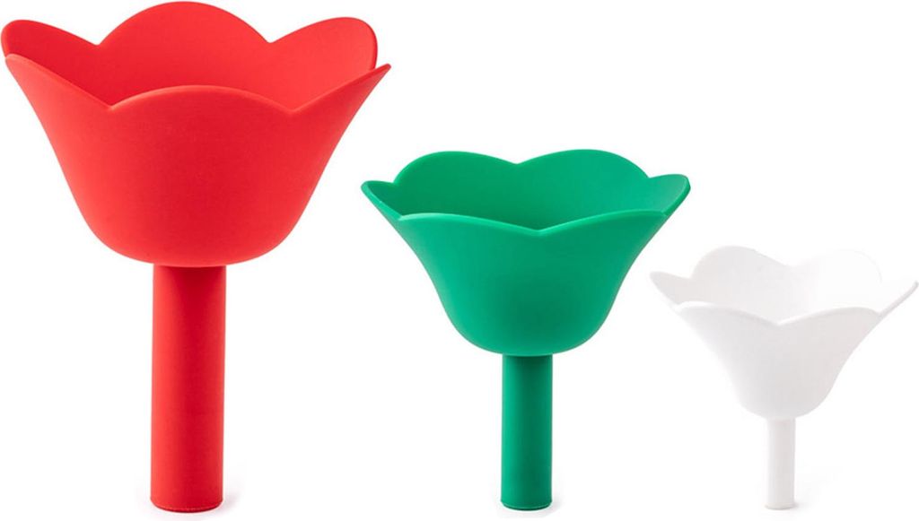 3-teiliges Trichterset aus Silikon in Blumenform, dekorative Backtrichter, Küchenhelfer zum Backen, Flüssigkeitstransfer, DIY-Basteln