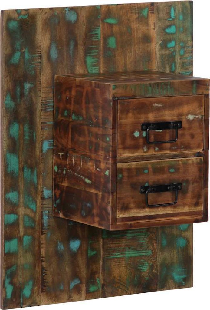 Nachttisch Mehrfarbig 60x32x80 cm Altholz Massiv