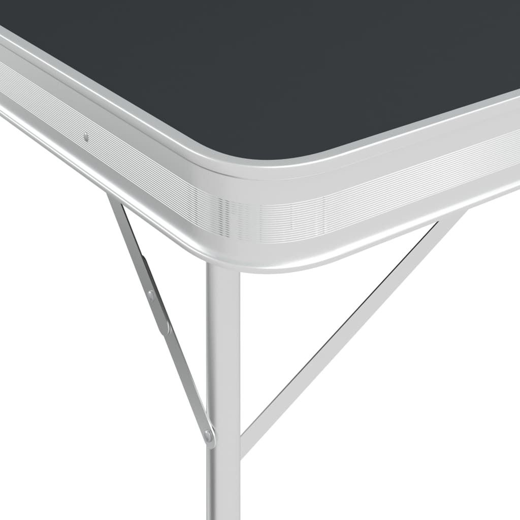 " " Klappbarer Campingtisch mit 2 Sitzbänken Aluminium Grau NeuMöbel 8910758