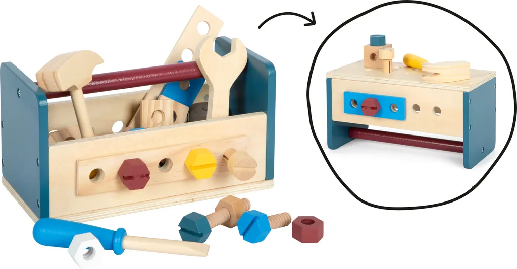 Établi bois enfant 3 ans : Boîte à outils solide et personnalisée prénom