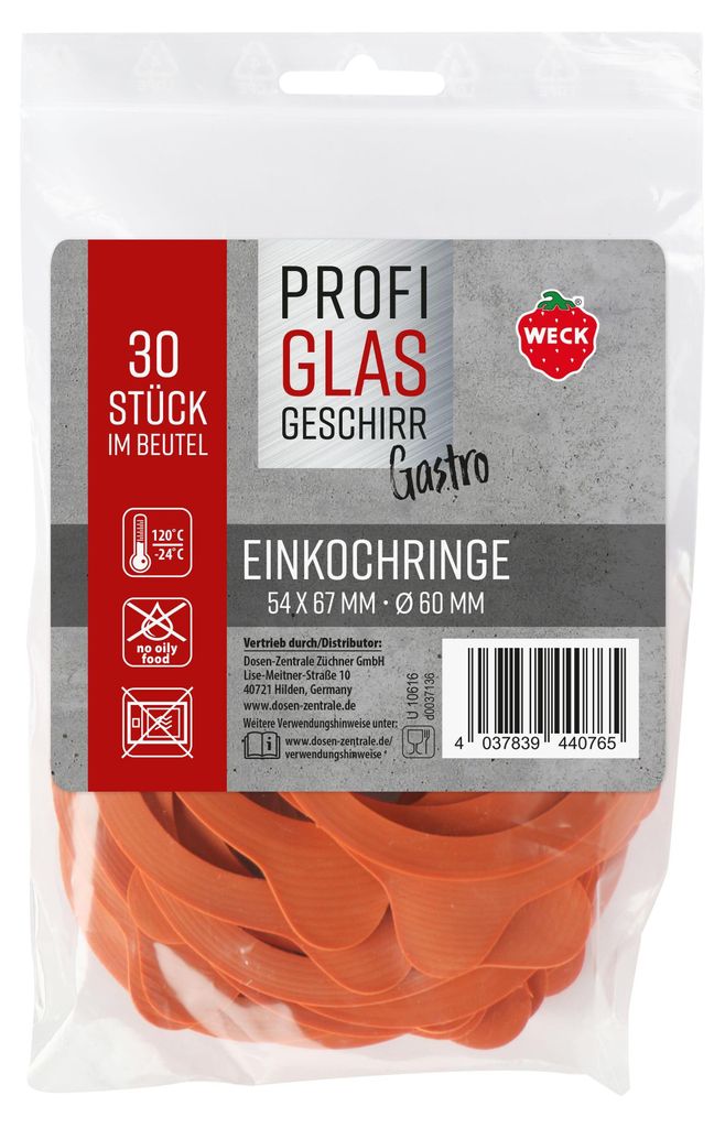 30er Beutel Gummiringe Weck  54 x 67 mm ¯ 60mm 76133 Immagine del prodotto 
