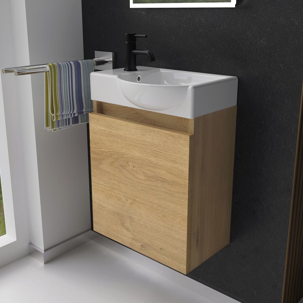 Alpenberger Gäste WC Waschbecken mit Unterschrank | Kleines Produktbild 