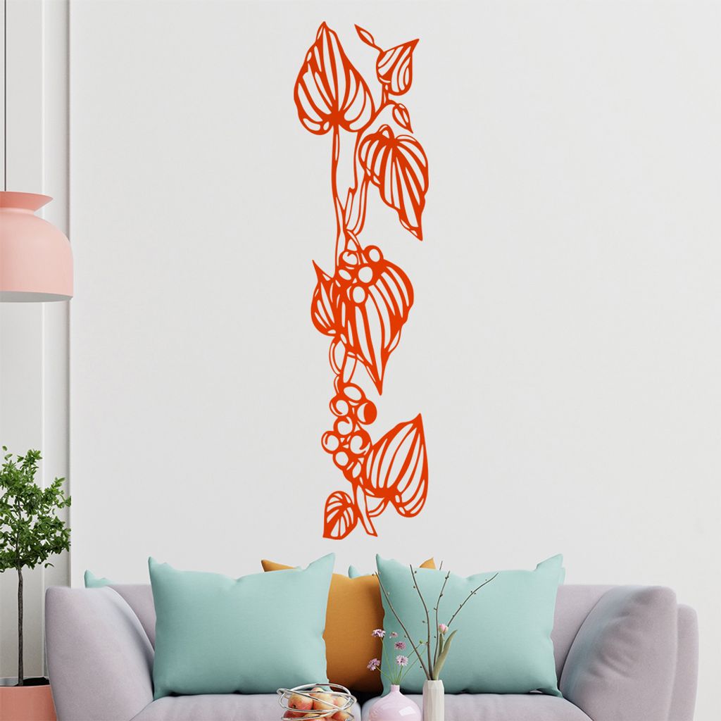 Blumen - Ranken Wandtattoo in 6 Größen - Wandaufkleber Wall Sticker - Dekoration, Küche, Wohnzimmer, Schlafzimmer, Badezimmer