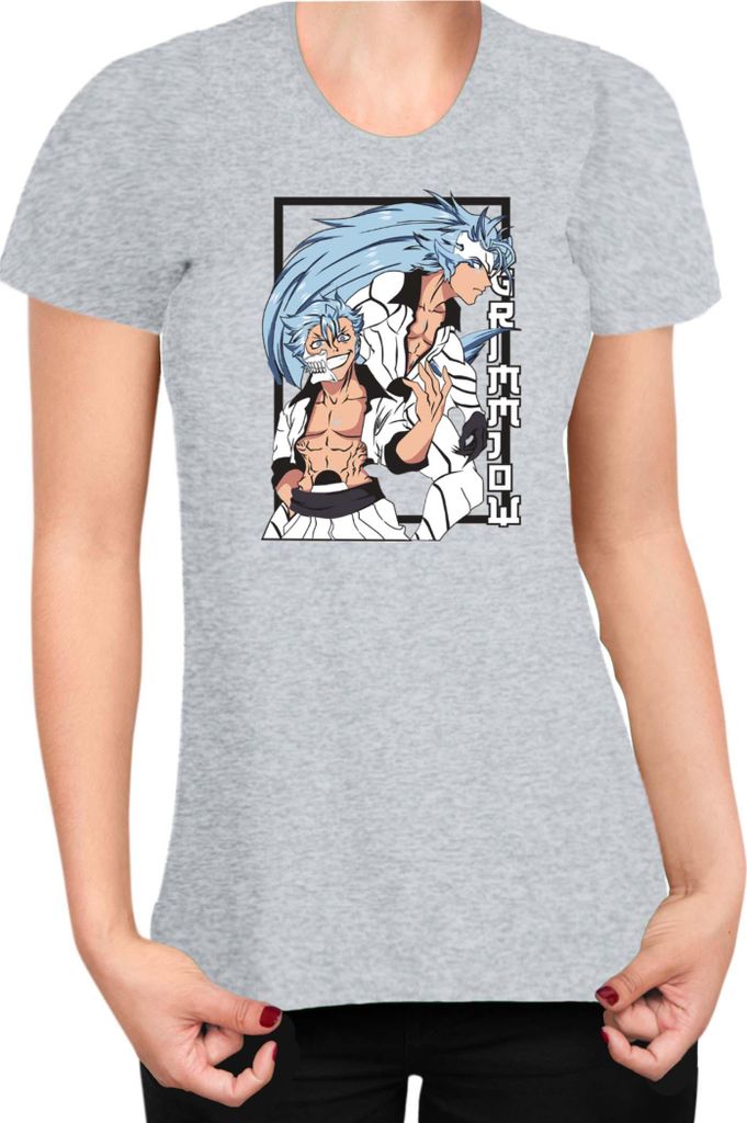 Damen T-Shirt Manga Japan Anime Comics Animation Bleach 001, Lady 2XL / Grau
