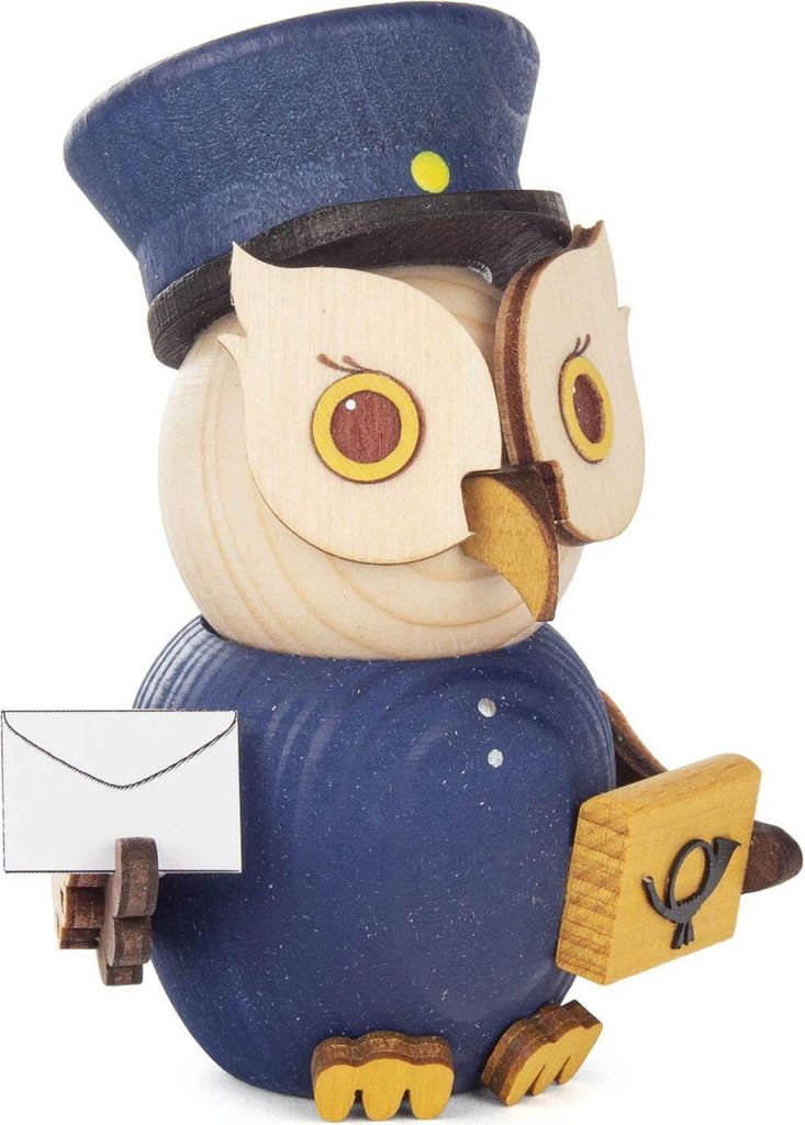 Miniaturfigur Mini-Eule Postbote bunt BxHxT 7x9x5,5cm NEU