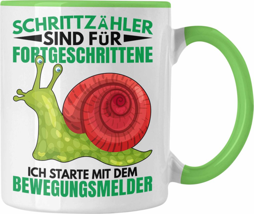 Trendation - Lustiger Schnecken Spruch Tasse Geschenk Humor Witzige Sprüche (Grün)