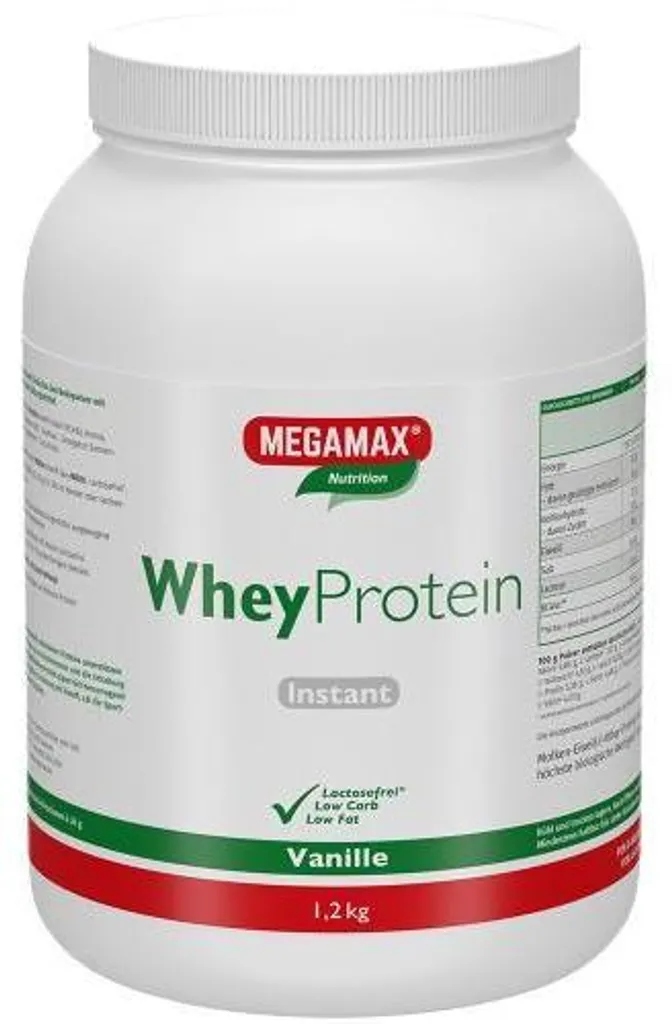 Shaker Protéiné MEGAMAX Vanille 1200g pour Récupération après Sport