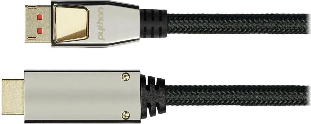 Câble DisplayPort 1.4 vers HDMI 2.0 Python en Nylon Tressé Noir de 10m