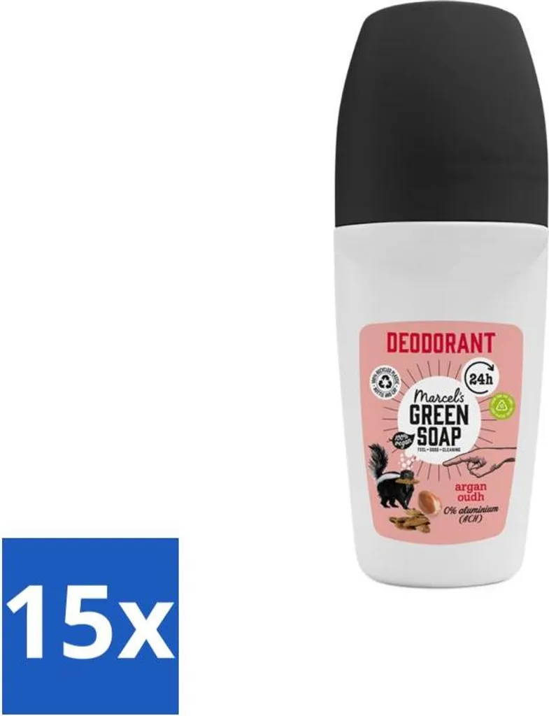 Marcel's Green Soap Argan & Oudh Roller Deodorant - Set 15 Pezzi 50ml - 1