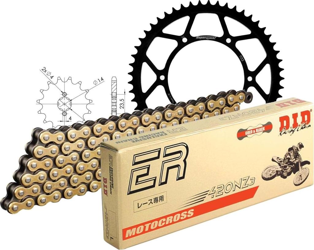 Kit Stahl passend für Aprilia RS4 50 11-14 11-53-132 DID420NZ3(G&B) Clip