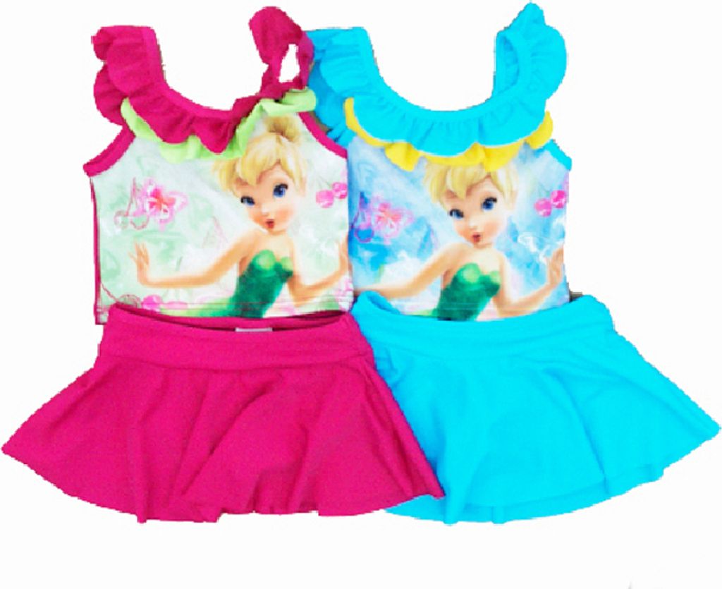 88813 Disney Tinker Bell Tankini Mädchen – Pink, Gr. 104 – Zweiteiler mit Oberteil & Rock, bequem & süß