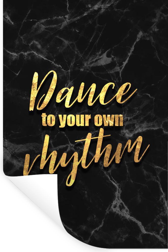 MuchoWow Wandtattoo Wandsticker Wandaufkleber Zitate - Tanz - Gold 60x90 cm Selbstklebend und Repositionierbar - Sticker - Dekorfolie