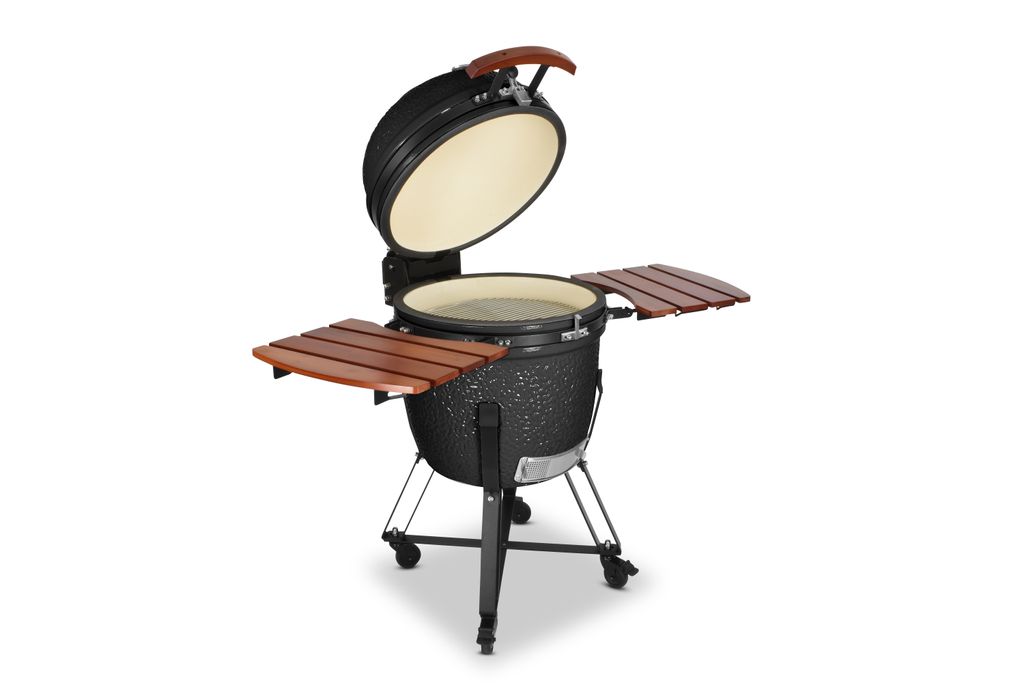 Kamado SE-21 Grill Schwarz 55cm Grilldurchmesser BBQ Keramik Holzkohlegrill Grill mit Holzkohle