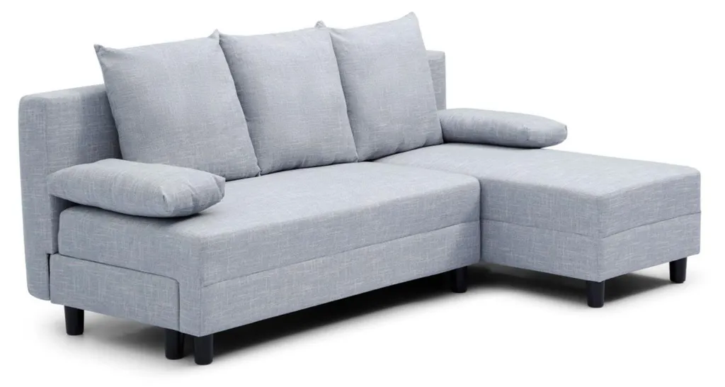 Canapé d'angle convertible Expression en tissu gris clair Menzzo
