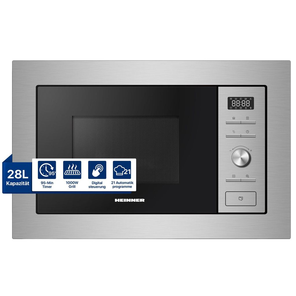 Heinner HMW-MDBI28GDIX, Integriert, Grill-Mikrowelle, 28 l, Produktbild 