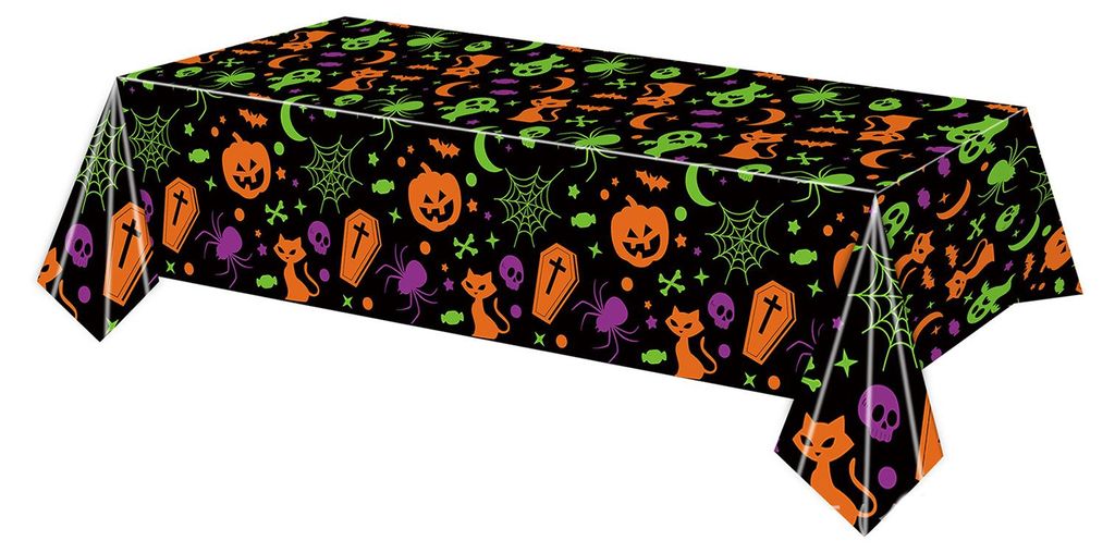 Halloween-Tischdecke mit gruseligem Geistermotiv, wasserfest, für drinnen und draußen, Hintergrundbanner, Dekoration für Spukhäuser, gruselige ...