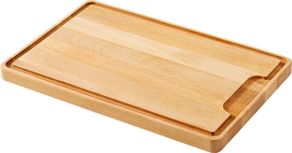 METALTEX 580054000 Schneidebrett 32x21x2 cm mit Saftrille aus Buchenholz / Schneidbrett
