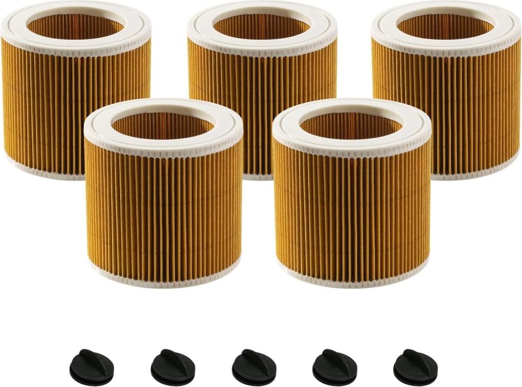 5x Filter kompatibel mit Kärcher Staubsauger WD3 Premium, WD2, WD 3 P, MV2, MV 3, A2054, ..., alternativ zu original 6.414-552.0, 6.414-772.0, 6.4...