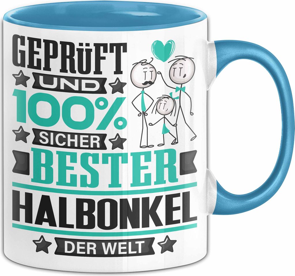 Halbonkel Geschenk Lustiger Spruch für Halbonkel Geschenkidee Bester Halbonkel Der Welt (Blau)
