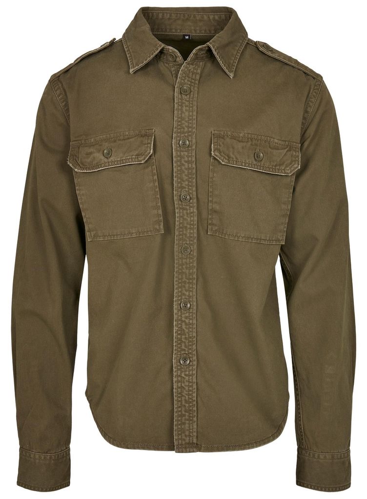 Build Your Brand - Hemd für Herren Langärmlig LT4832 (3XL) (Oliv)