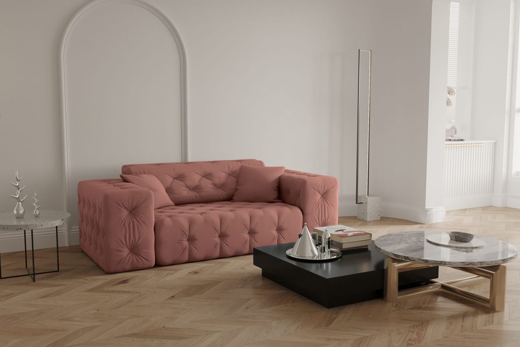 Kaiser Möbel Sofa stilvol Wohnlandschaft Wohnzimmer CLOUD viele farben Lachs
