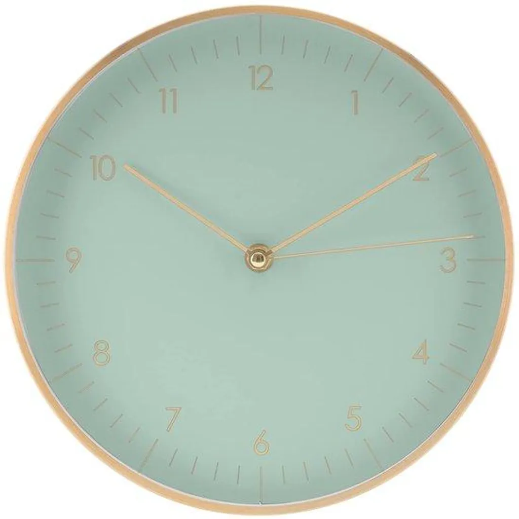 Horloge murale moderne pour cuisine ou chambre coloris vert menthe doux