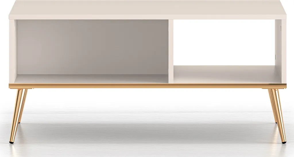 Table Basse de Salon 90x60 cm Selsey SELGIN Greige Idéale pour Recevoir