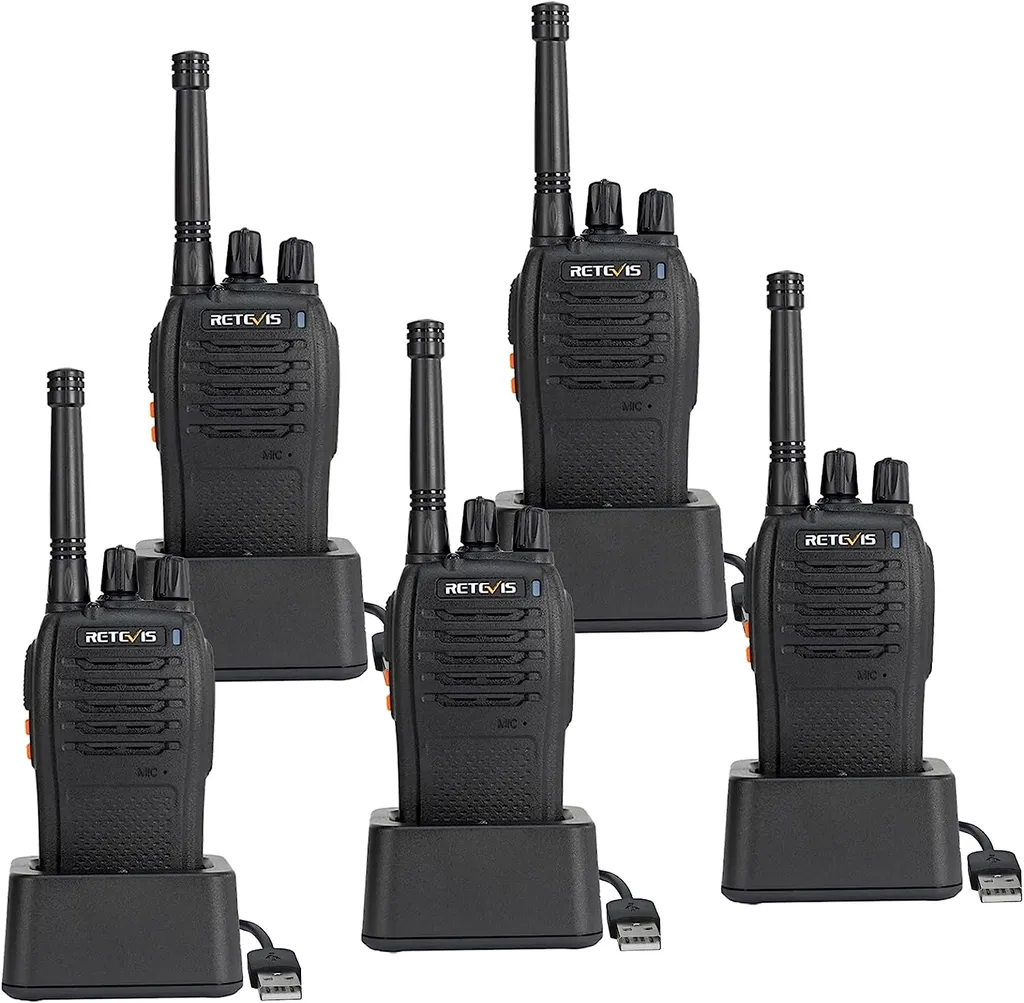 Retevis RB668 Walkie Talkie Professionale 5 Pezzi - Radio PMR446 1200mAh