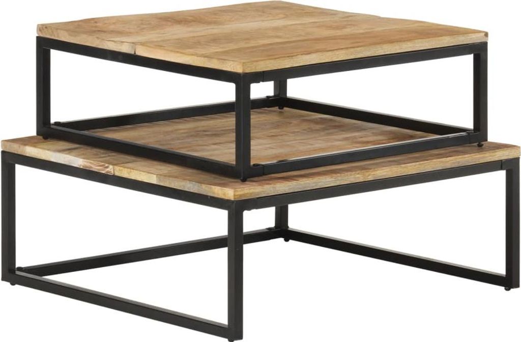 vidaXL Satztische 2-Stk. Mango Massivholz