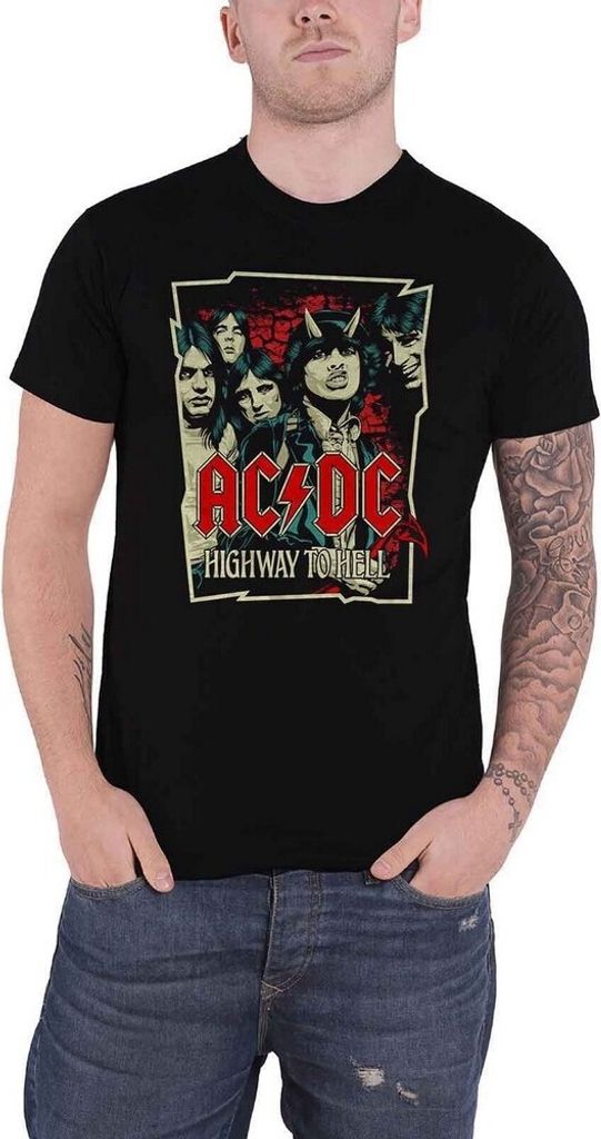 AC/DC - "Highway To Hell" T-Shirt für Herren/Damen Uni RO1441 (L) (Schwarz)