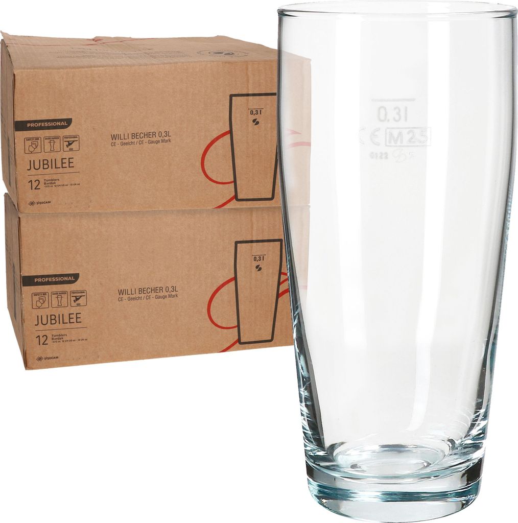24er Set Willibecher 0,3 L geeicht Bierglas Trinkglas Cocktails Drinks
