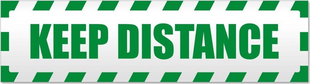 Keep Distance gestreift Magnetschild Schild magnetisch