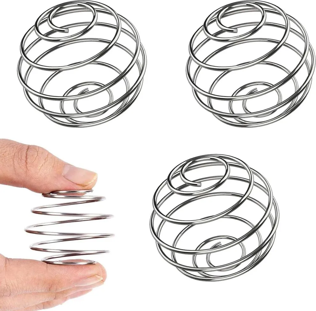 Set 3 Palline Shaker Proteine Acciaio Inox 48mm per Bevande Fitness