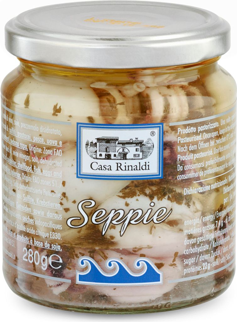 Casa Rinaldi kleine Tintenfische in Sonnenblumenöl im Glas Produktbild 