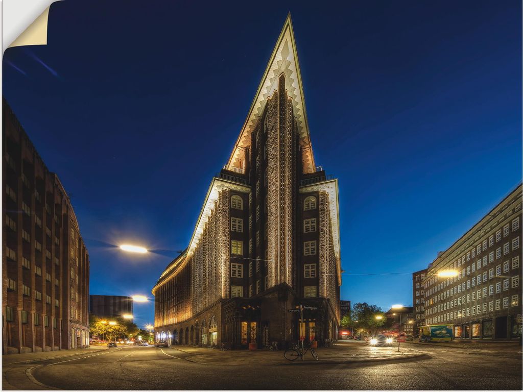 ARTland Wandbild, selbstklebend Hamburg Chilehaus Größe: 80x60 cm