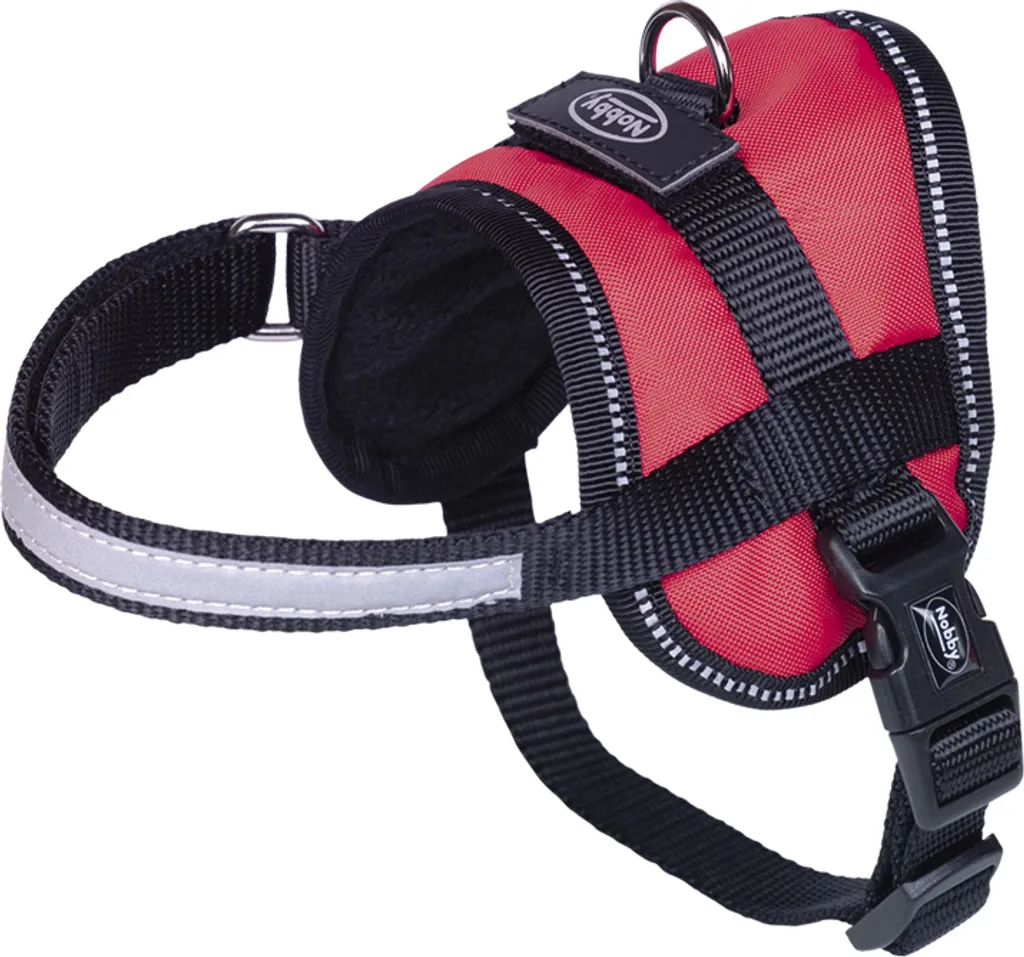 Harnais Nobby Seguro Mini rouge pour ballades urbaines et parcs canins