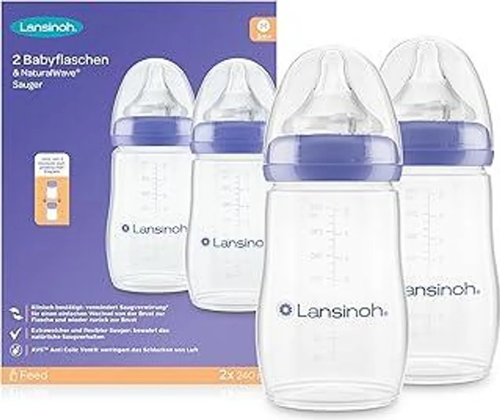 Lansinoh Biberon 240ml x2 - Tettarella M NaturalWave Nuovo Design