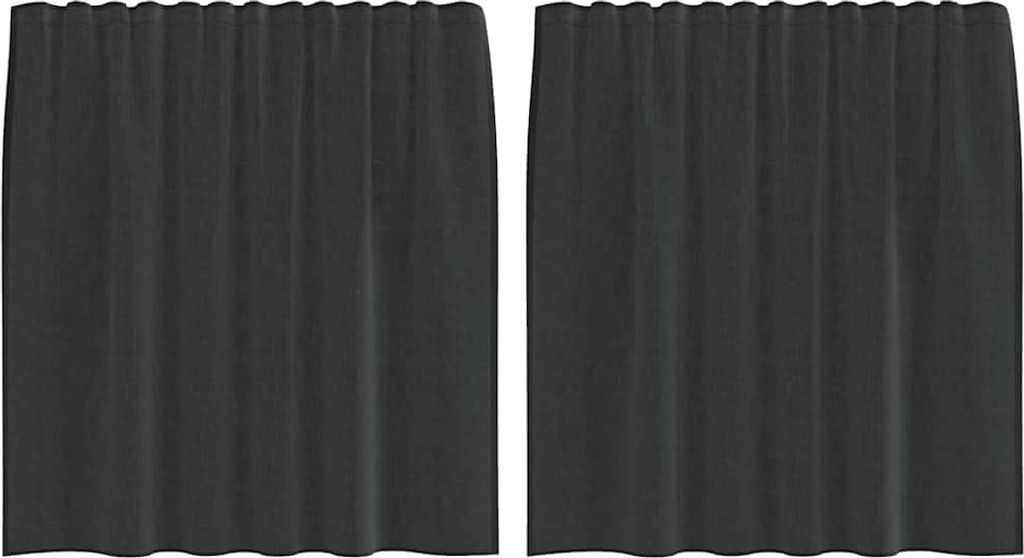 vidaXL Voile Vorhänge mit Stangentaschen 2 Stk. Schwarz