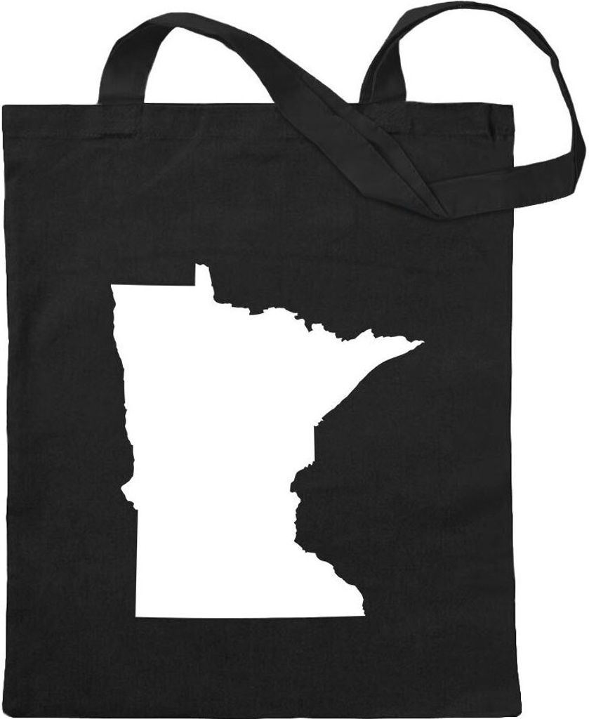 Kiwistar - Baumwolltasche - schwarz - USA - Bundesstaat - Minnesota - Tragetasche Stoffbeutel Umhängetasche langer Henkel