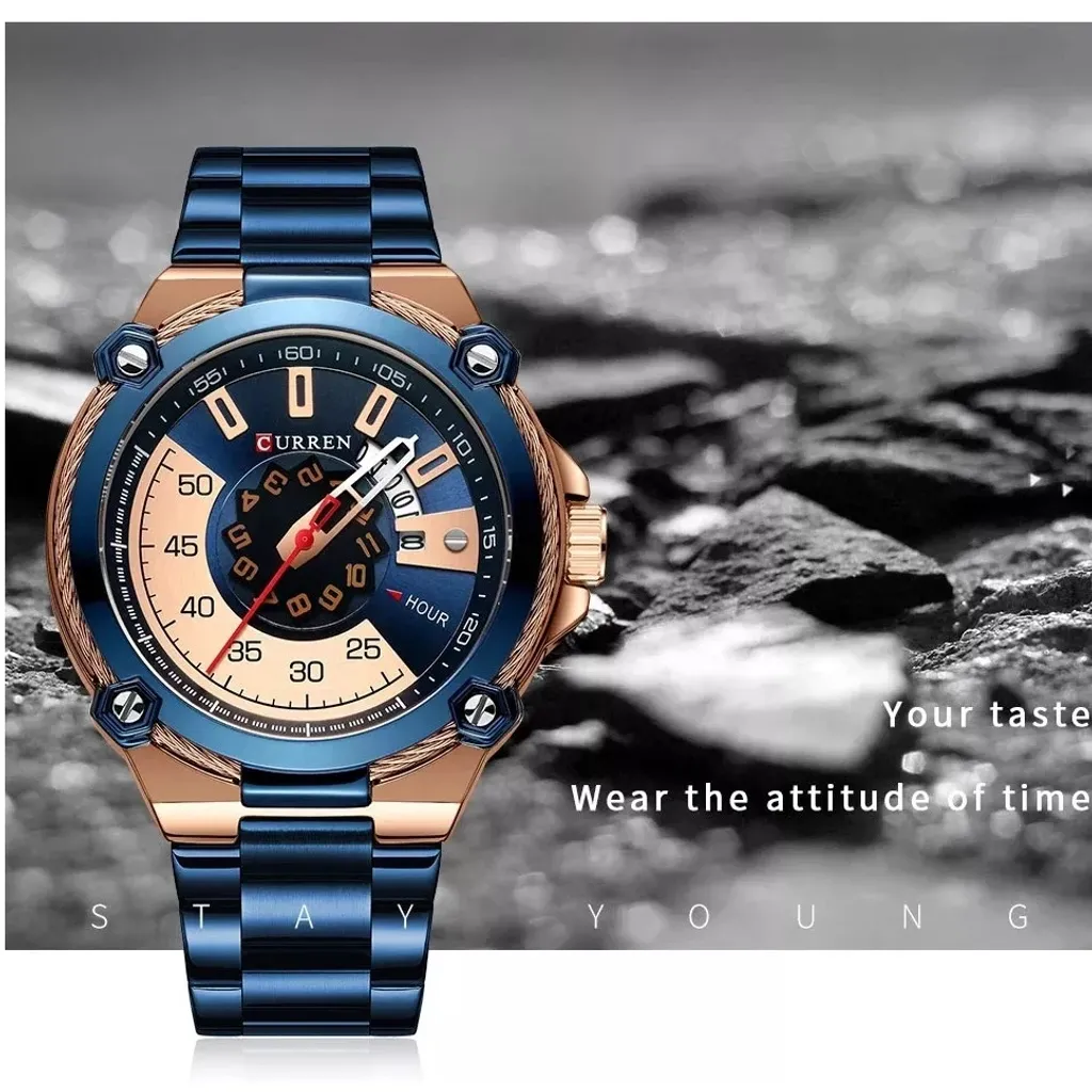 Cronografo Militare CURREN Cody Nero Oro KP14380: Grinta e Precisione - 3