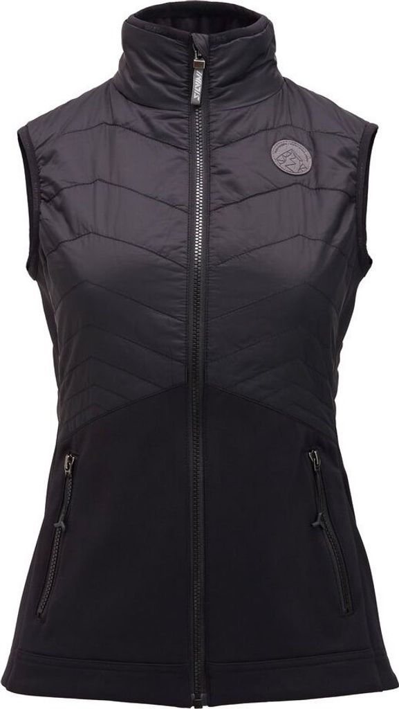 A studio shot of a black vest.