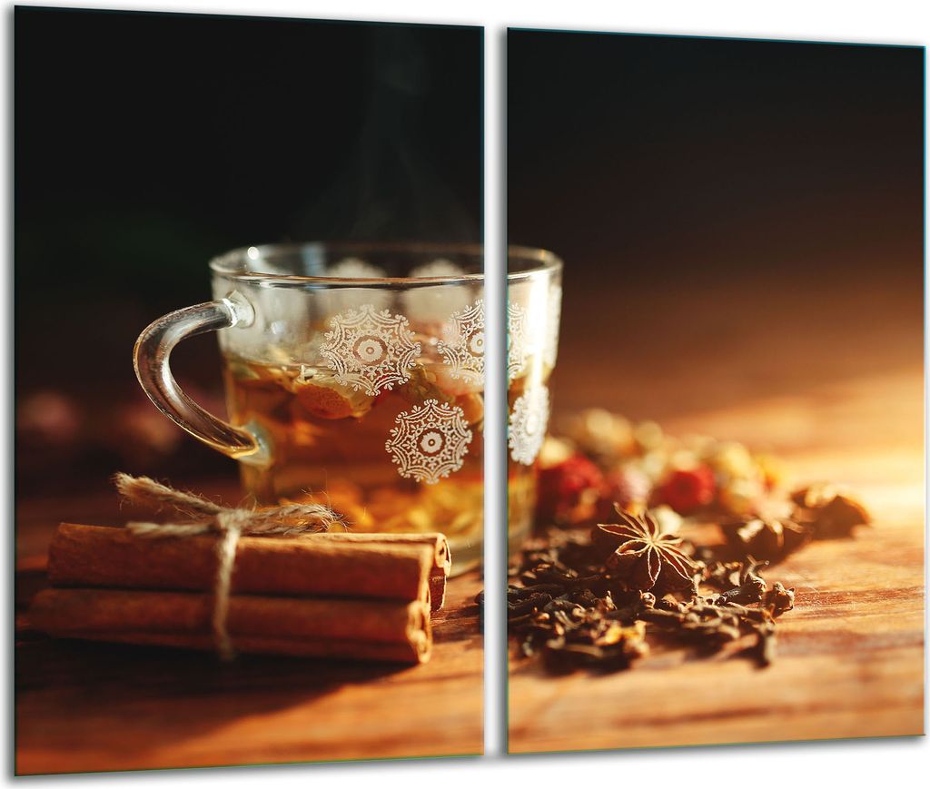 Herdabdeckplatten 2 teilig 30x52 Glaskeramikfeld Abdeckung Glas Tee