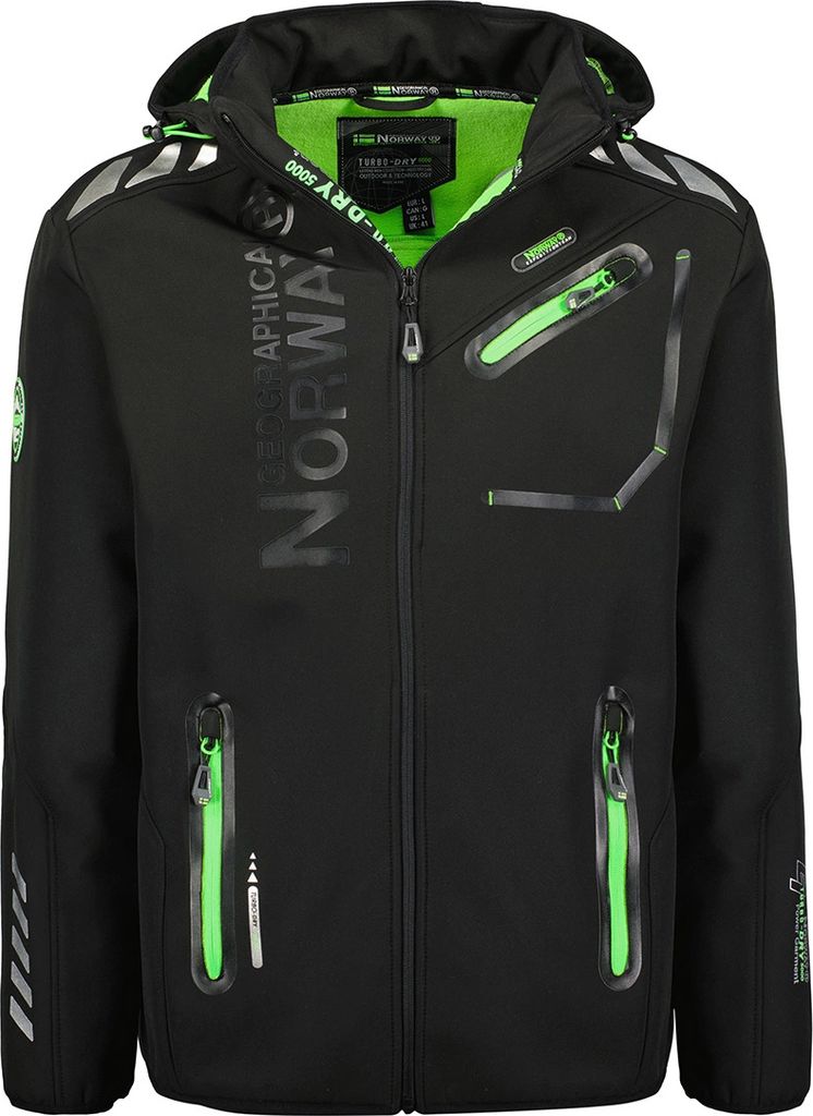 Geographical Norway Herren Jacke Schwarz WW1973H/GN/Black / Fluo green Grösse M