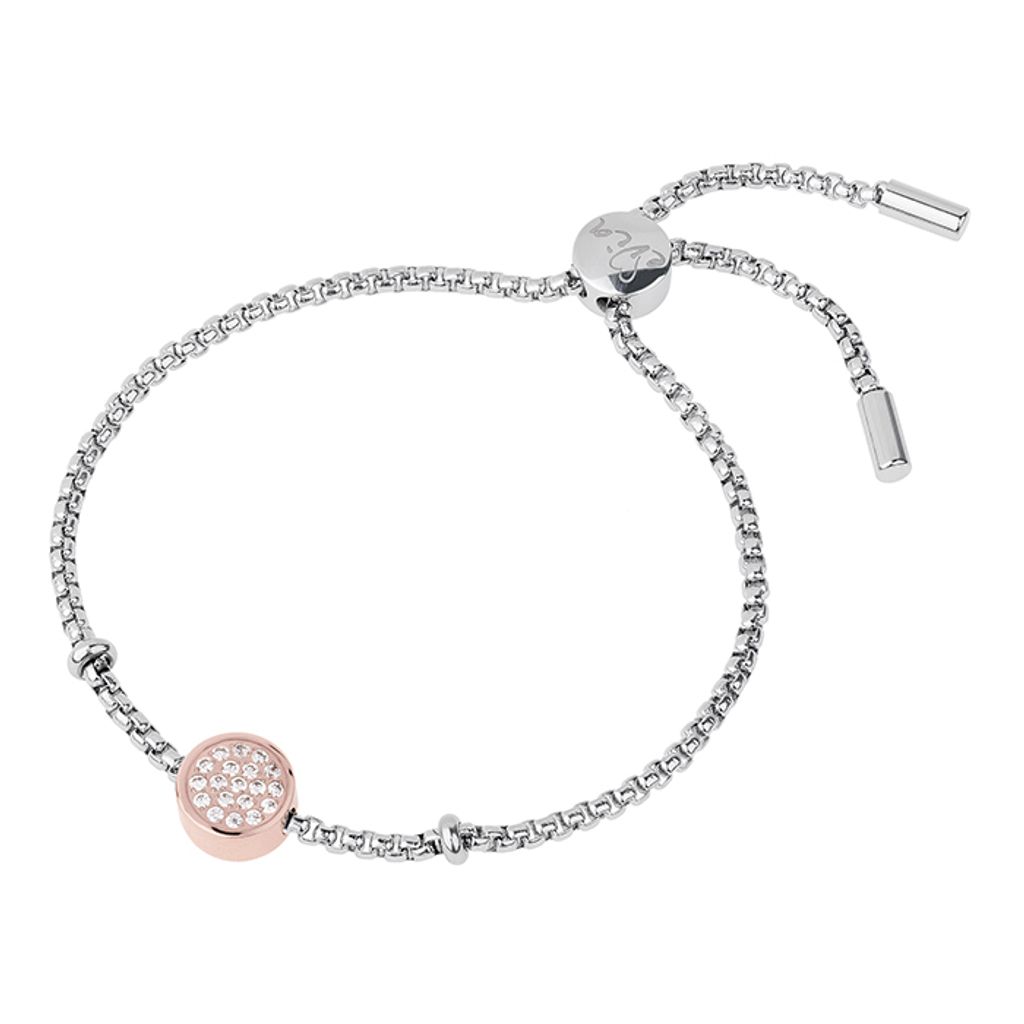 Ernstes Design Armband A562.WH Edelstahl, rosé vergoldet, Zirkonia