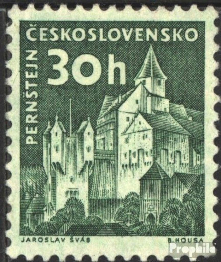 Briefmarken Tschechoslowakei 1961 Mi 1300 (kompl.Ausg.) mit Wasserezichen postfrisch Burgen