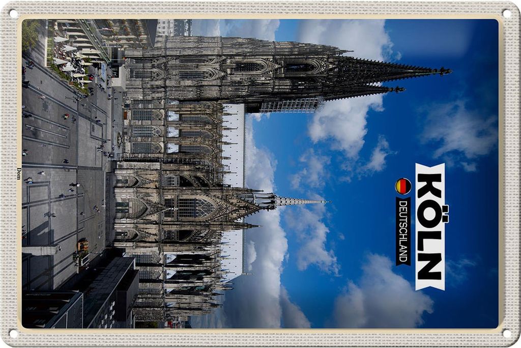 Blechschild Städte Köln Dom Blick auf Domplatz 20x30cm