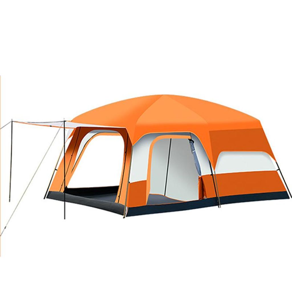 4-6 Personen Zelt, Doppelwand Zelt, Camping Zelt, Wasserdicht, Winddicht, Großraum, Schnell Aufbau, Belüftet, Tragbar, Orange